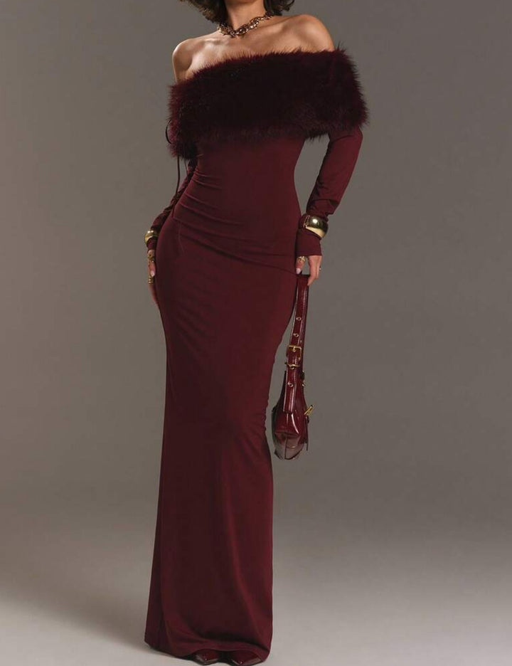 Shein maxi dress, burgundy