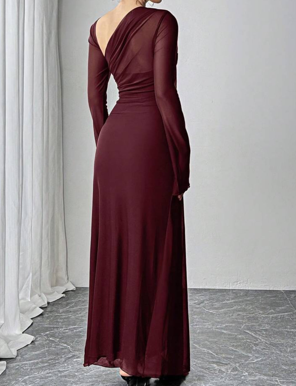 Shein maxi ruha, bordó