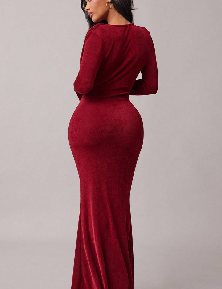 Shein maxi ruha, bordó