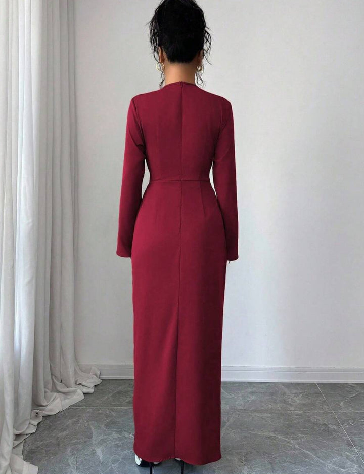 Shein maxi ruha, bordó