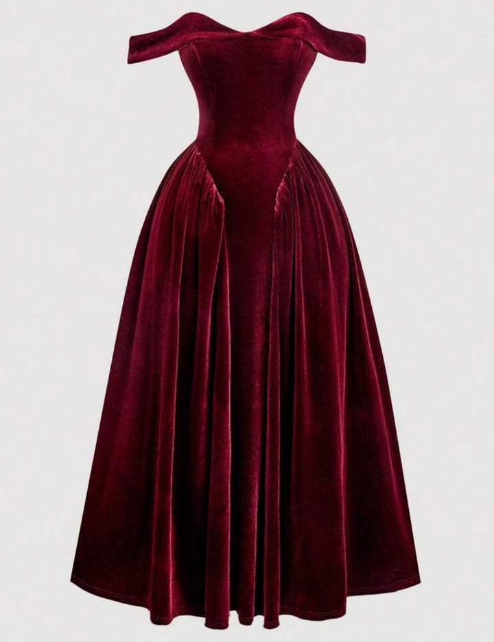 Shein maxi ruha, bordó