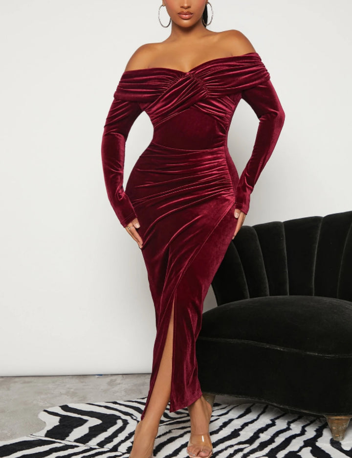 Shein maxi ruha, bordó
