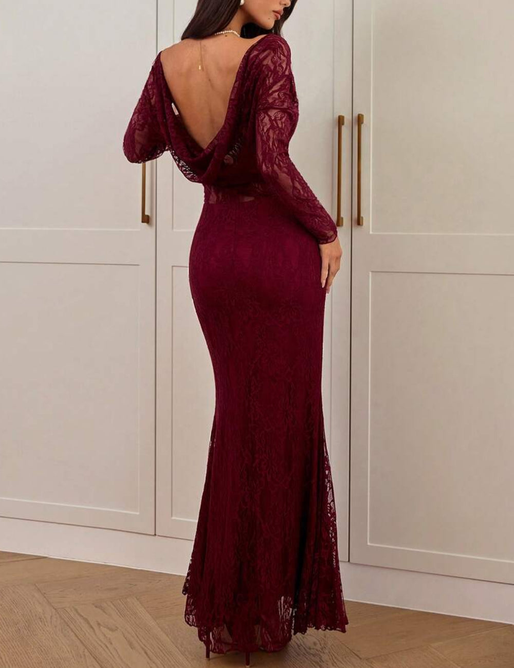Shein maxi ruha, bordó