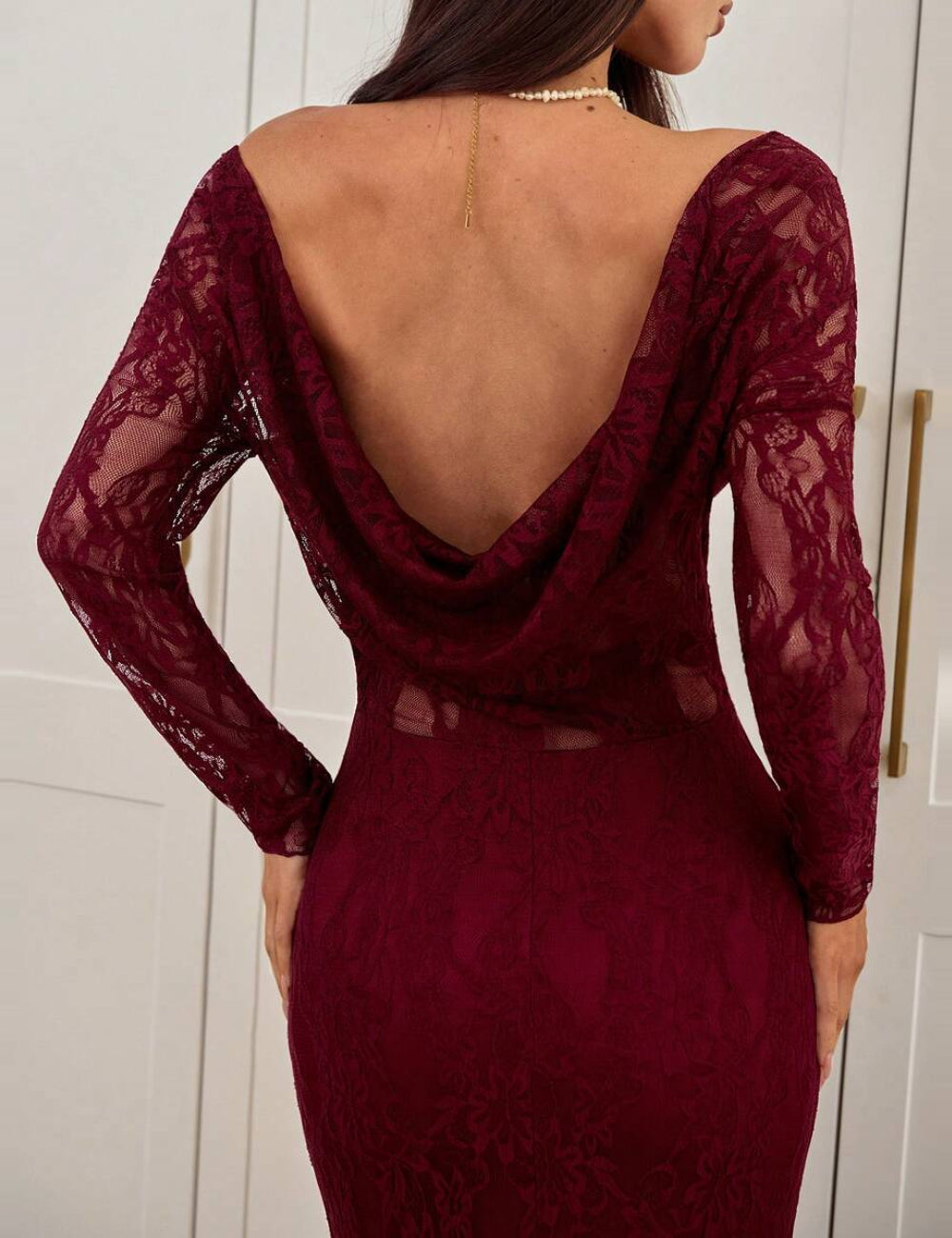 Shein maxi ruha, bordó