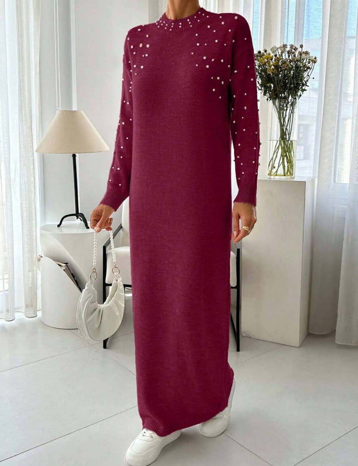 Shein bordó maxi ruha