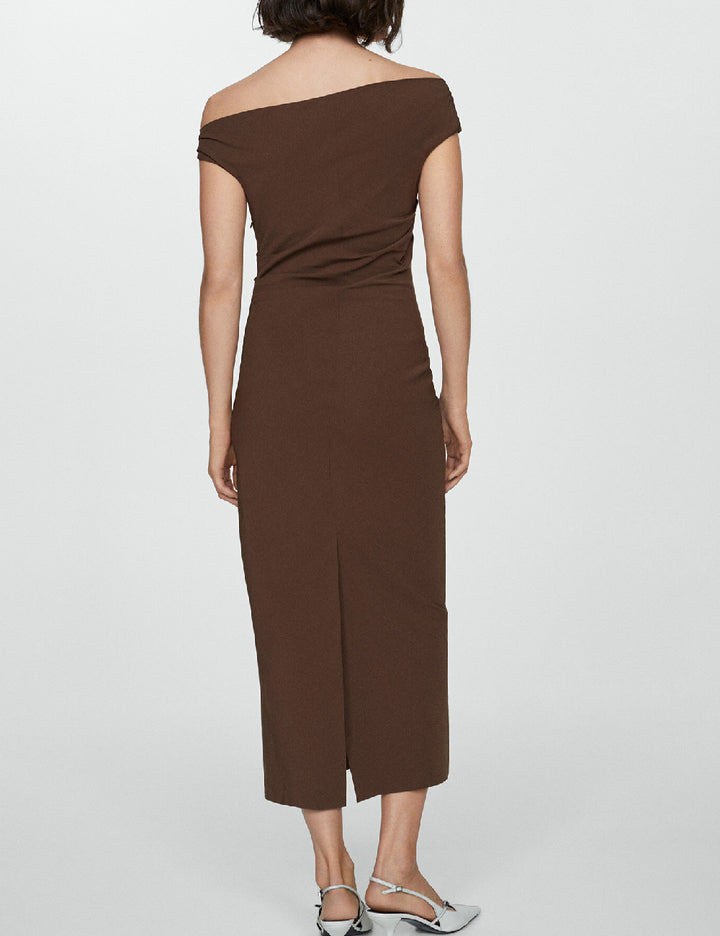 Rochie midi MANGO, maro