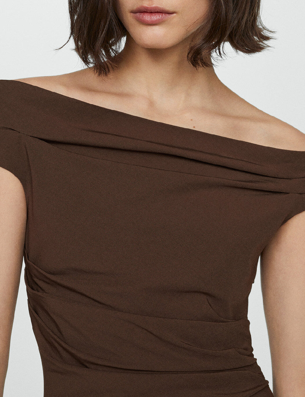 Rochie midi MANGO, maro