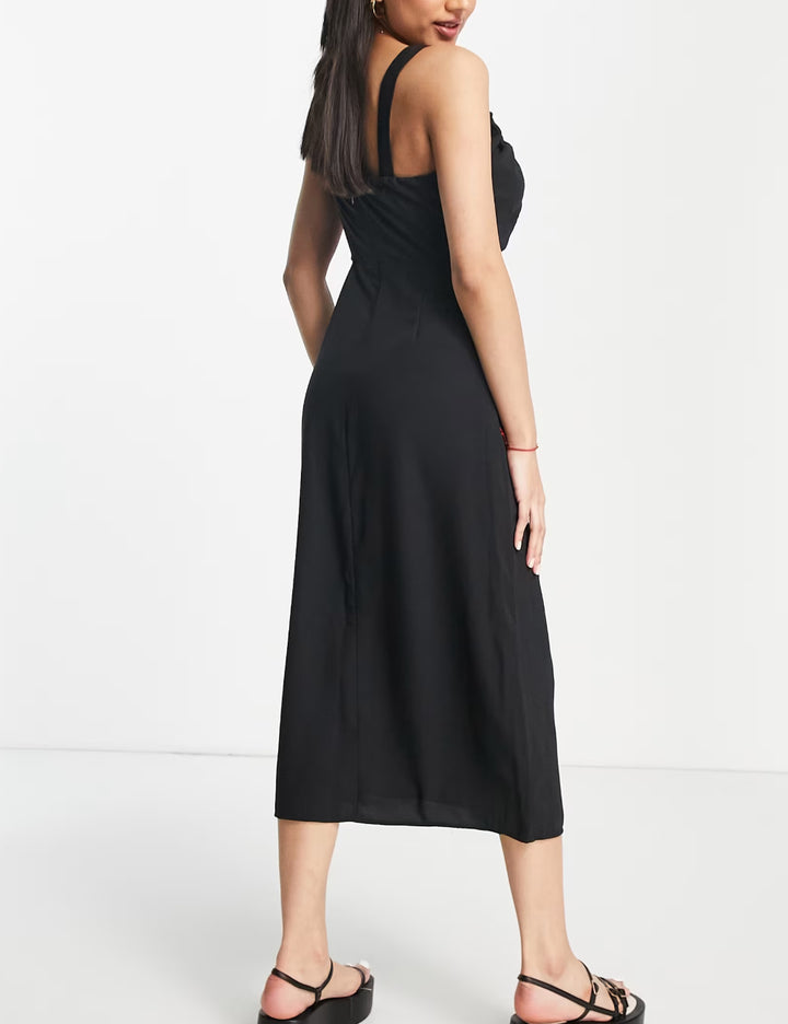 Abercrombie & Fitch fekete midi ruha