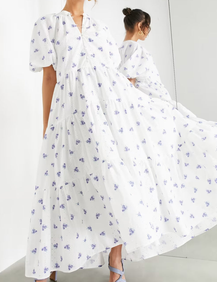 Rochie midi ASOS, alb