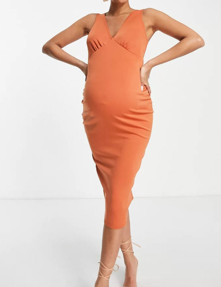 ASOS midi ruha, téglavörös