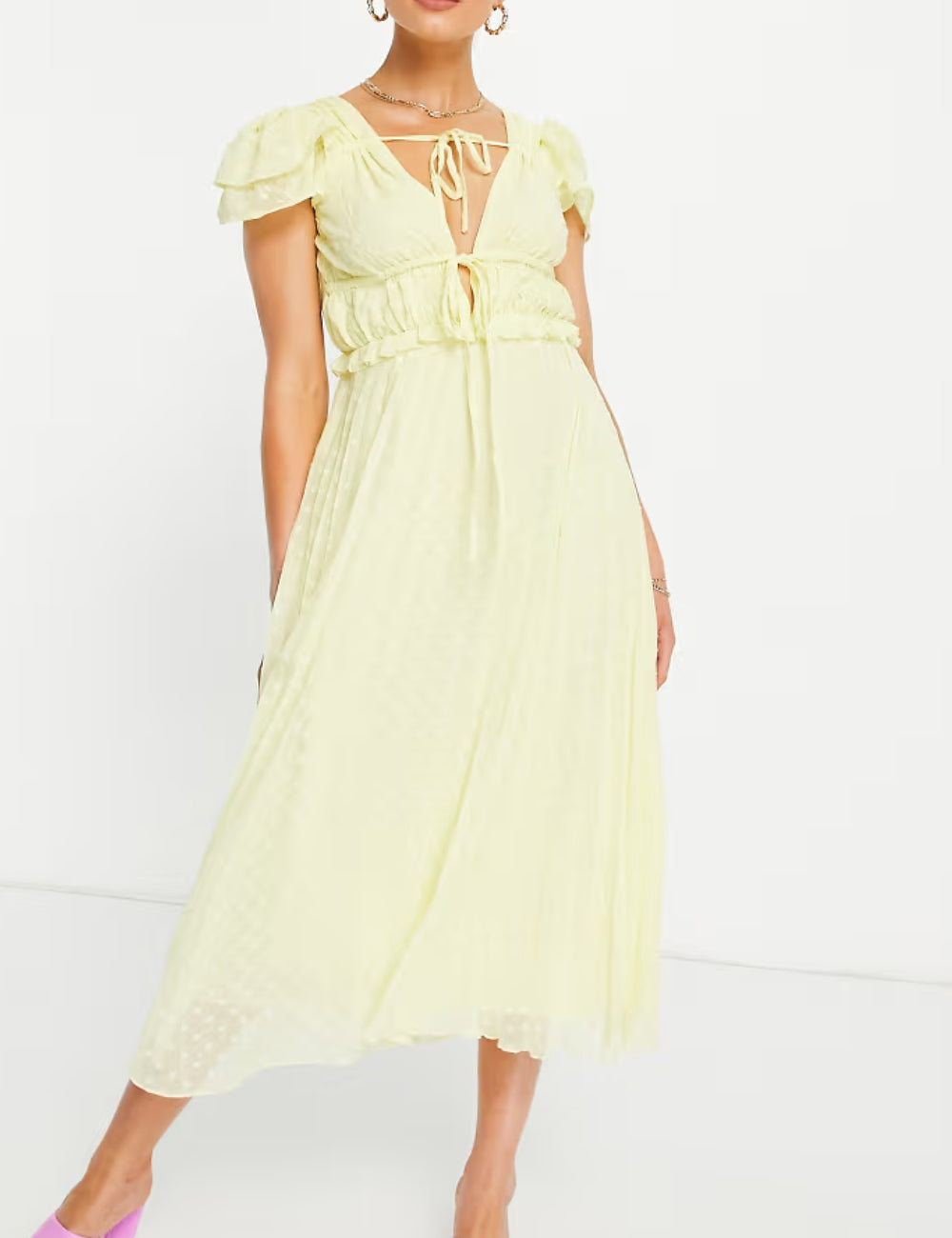 Rochie midi ASOS, galben