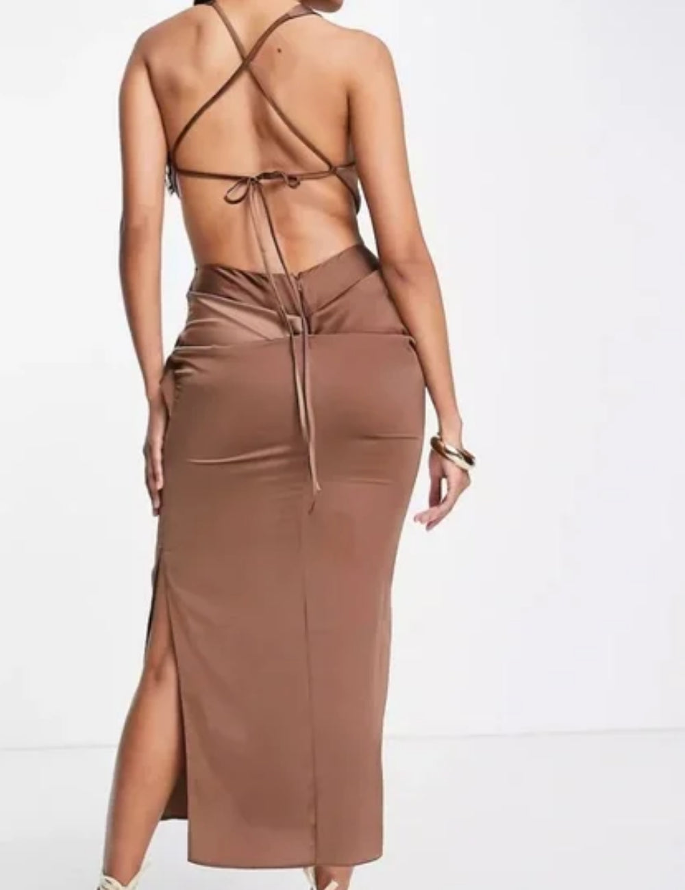 ASOS midi ruha, barna