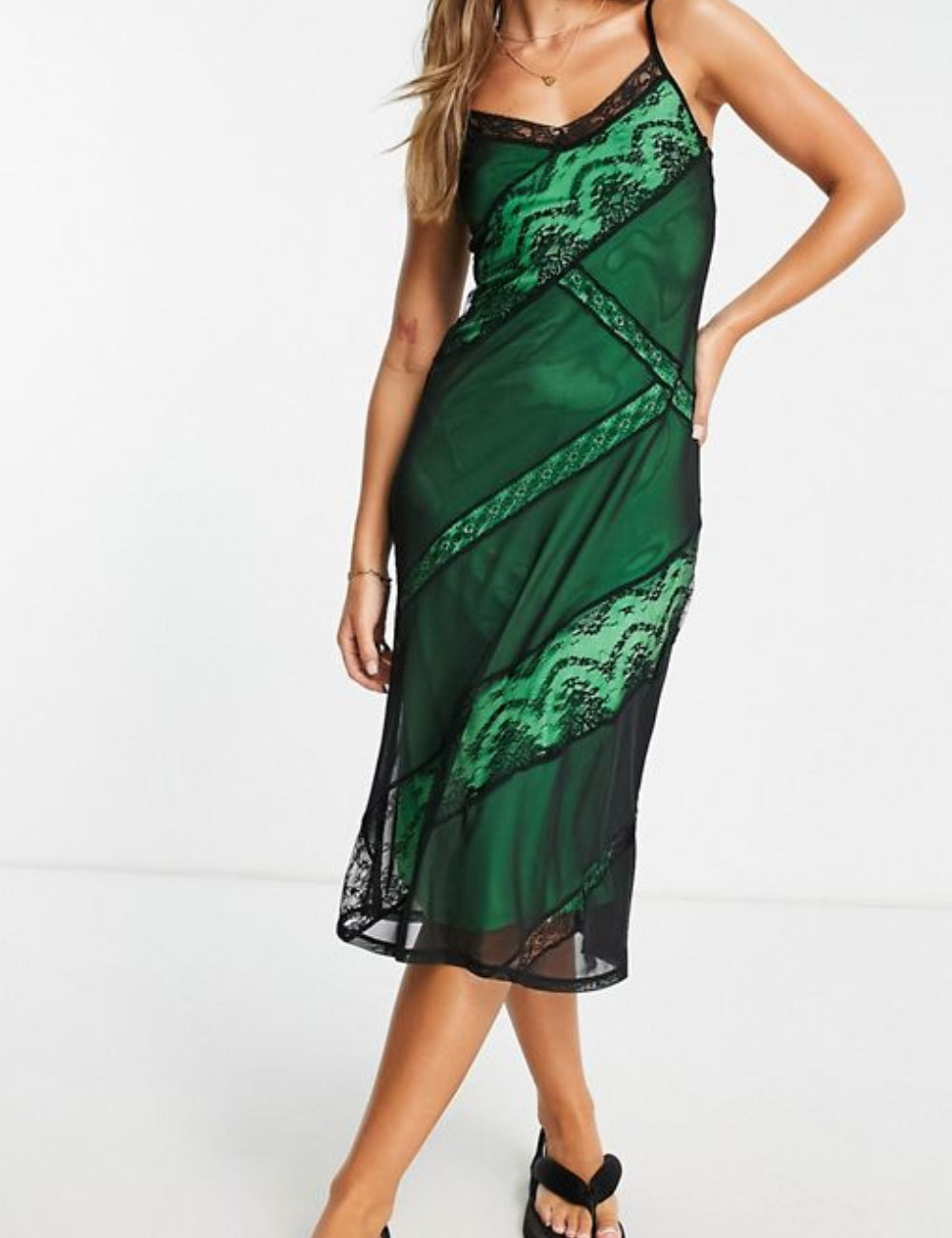 Topshop zöld midi ruha