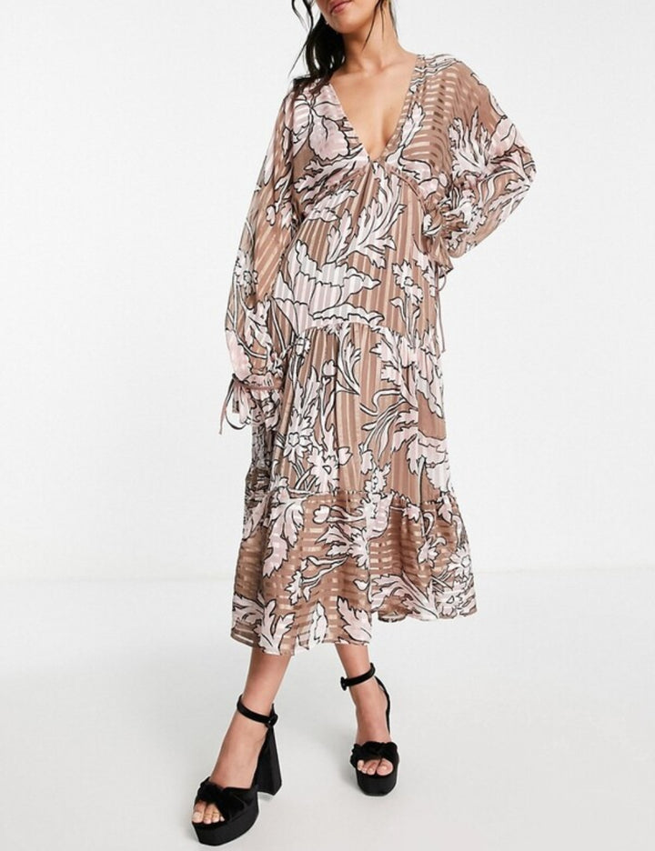 ASOS mix color midi dress