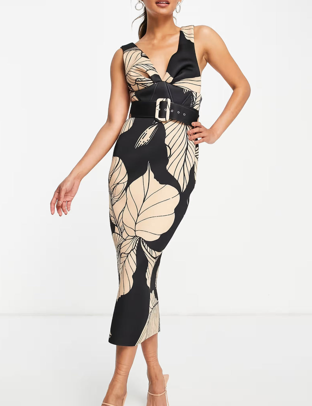 Rochie midi ASOS, mix culori