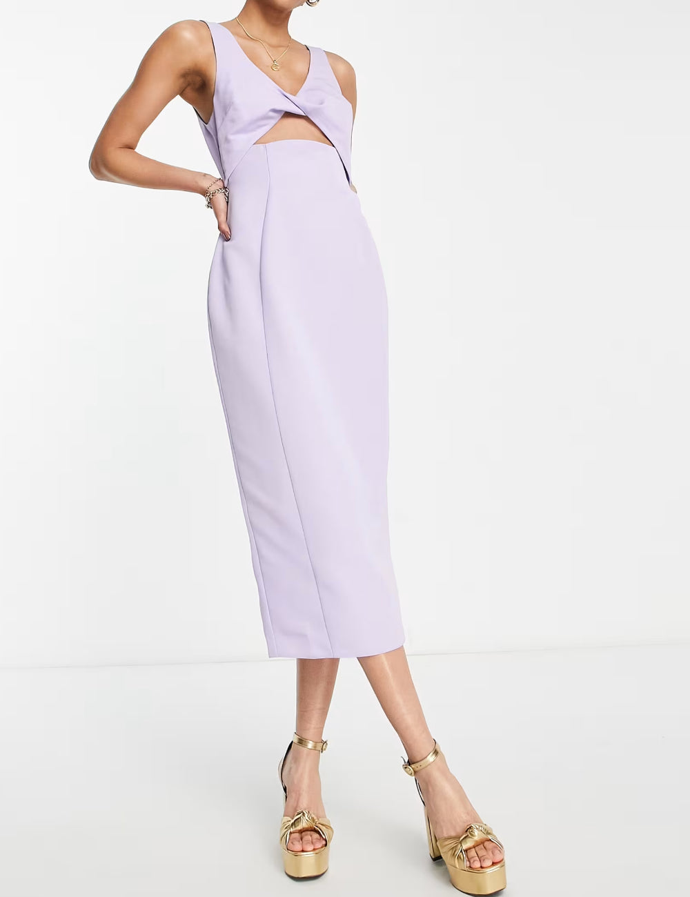 ASOS lila midi ruha