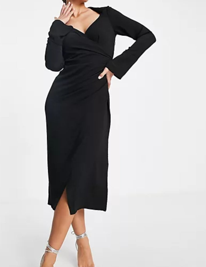 ASOS fekete midi ruha