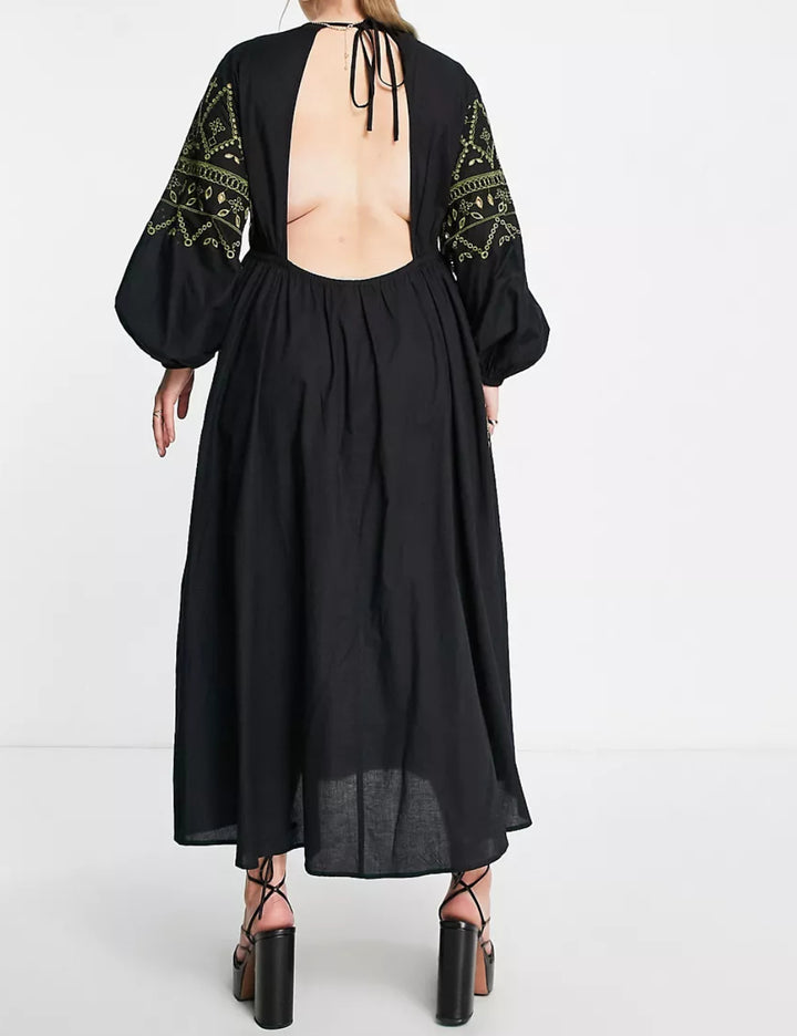ASOS fekete midi ruha