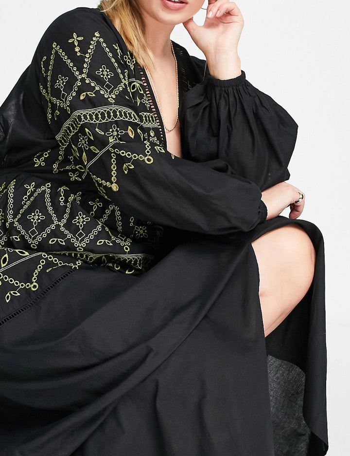 ASOS fekete midi ruha