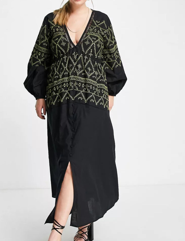 ASOS fekete midi ruha