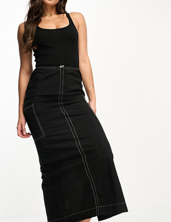 ASOS midi ruha, fekete