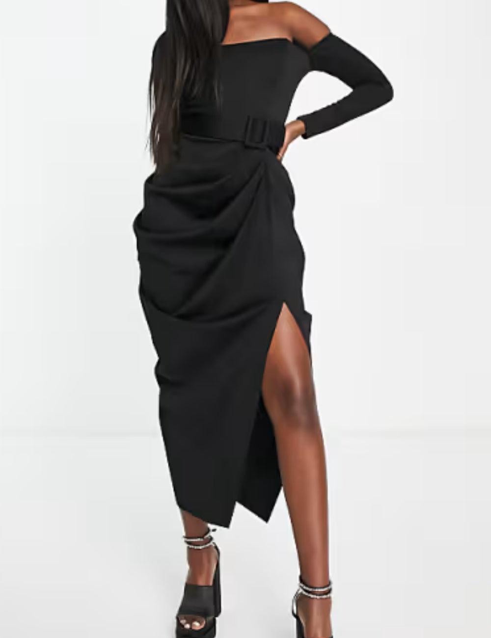 ASOS fekete midi ruha