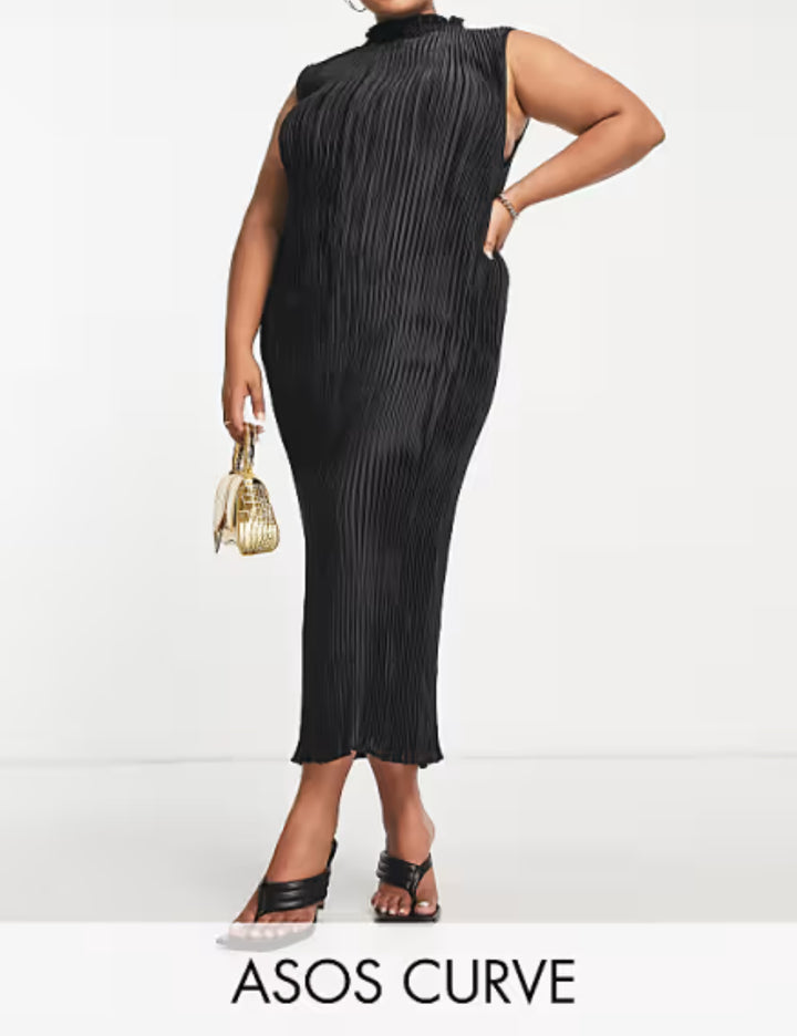 ASOS fekete midi ruha