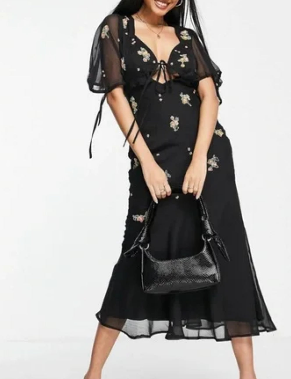 ASOS fekete midi ruha