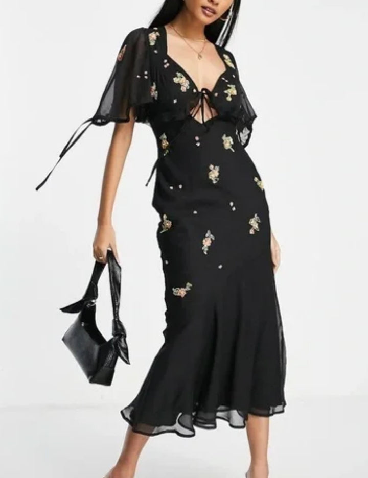 ASOS fekete midi ruha