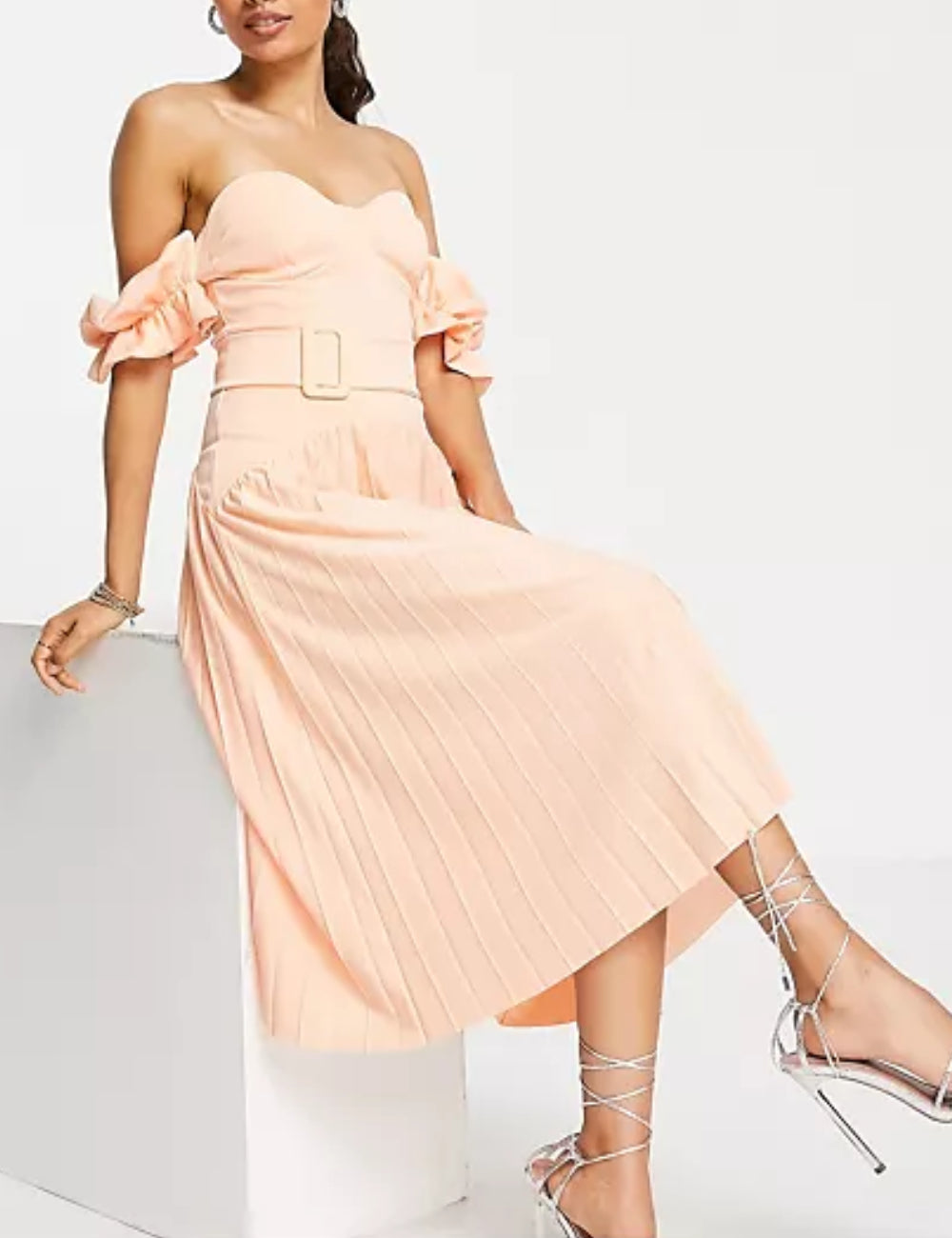 ASOS midi ruha, narancssárga