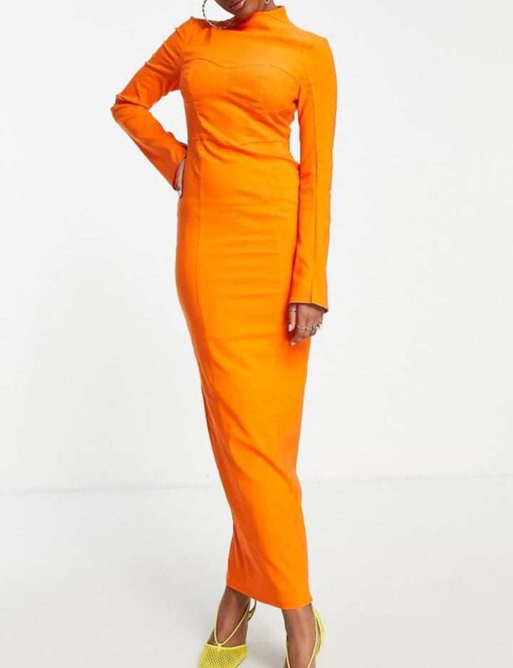 ASOS midi ruha, narancssárga