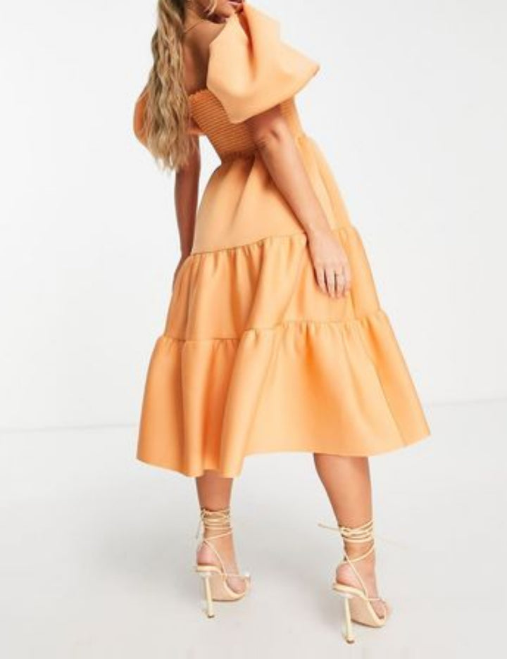 ASOS midi ruha, narancssárga