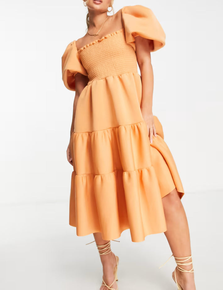 ASOS midi ruha, narancssárga