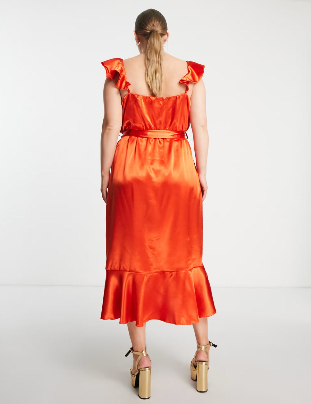 Rochie midi ASOS, portocaliu
