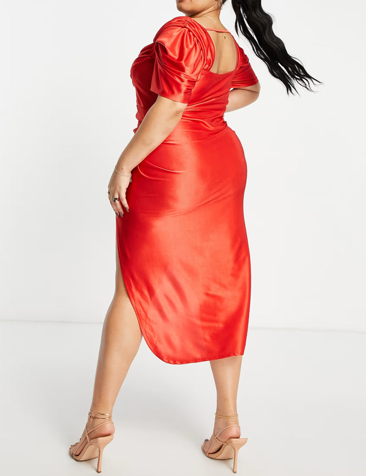 ASOS midi ruha, piros