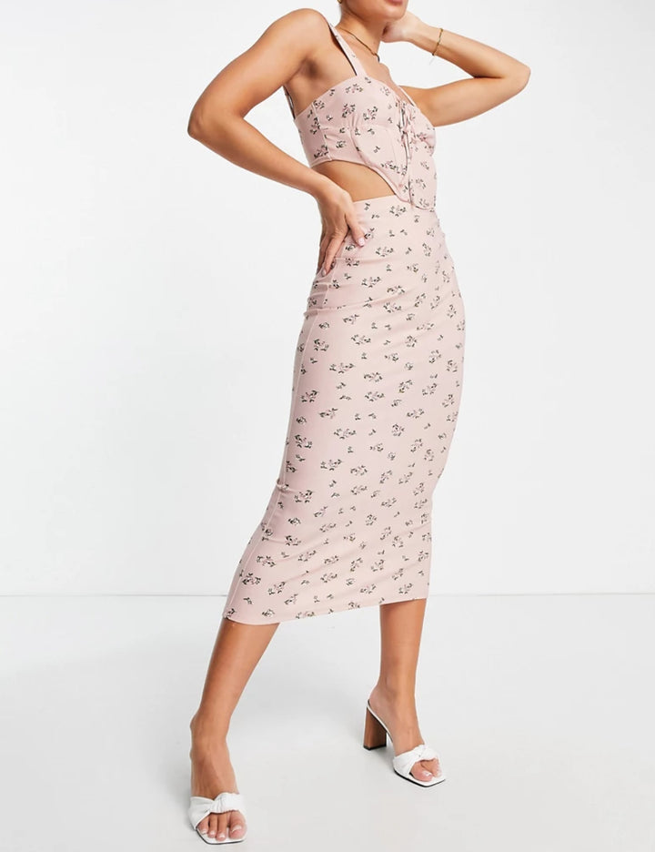 ASOS midi ruha, rózsaszín