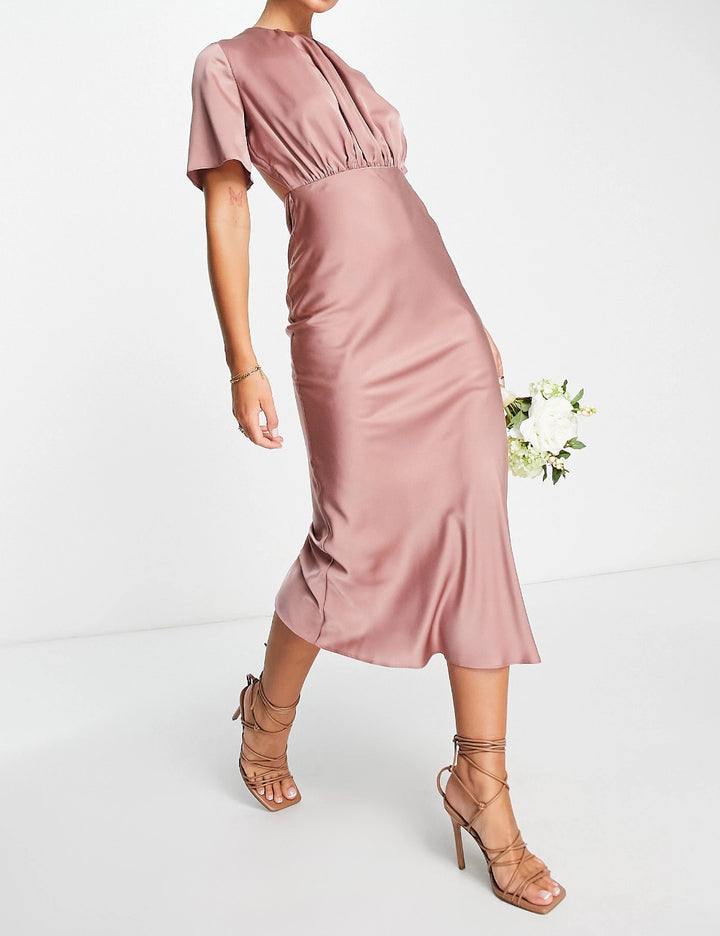 ASOS midi ruha, rózsaszín