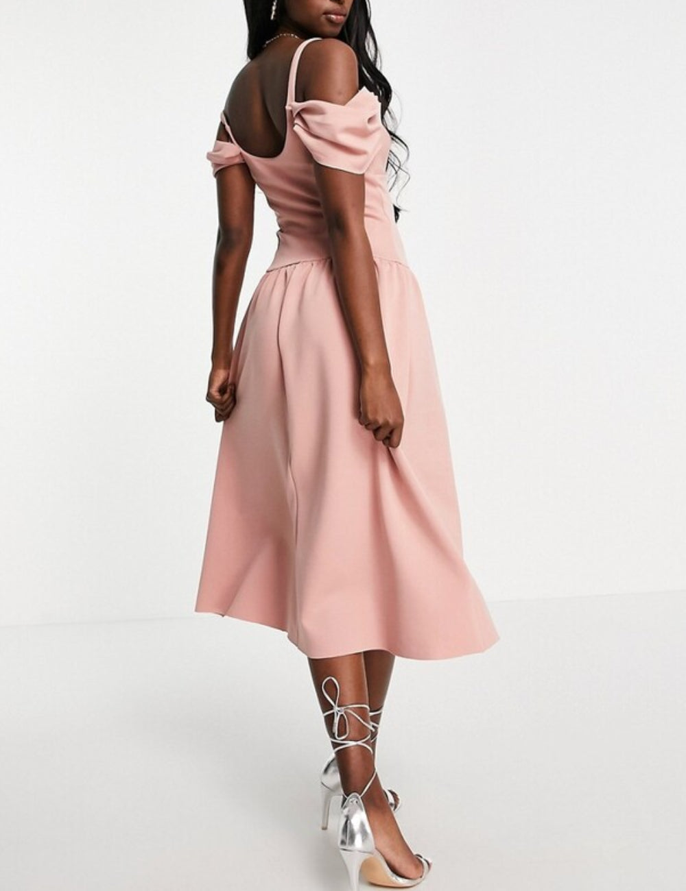 ASOS midi ruha, rózsaszín