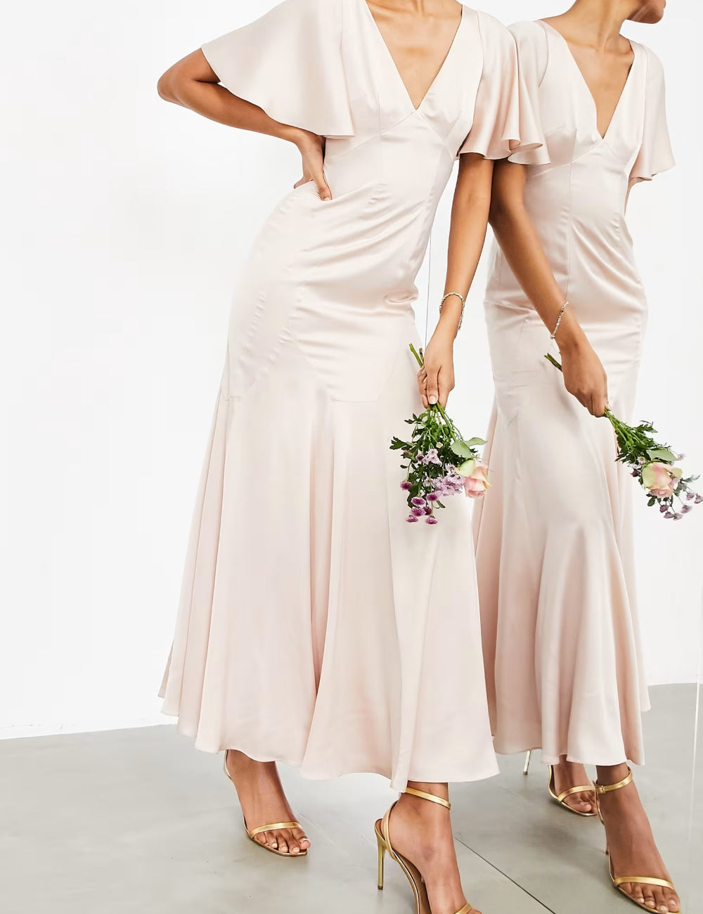 ASOS midi ruha, rózsaszín