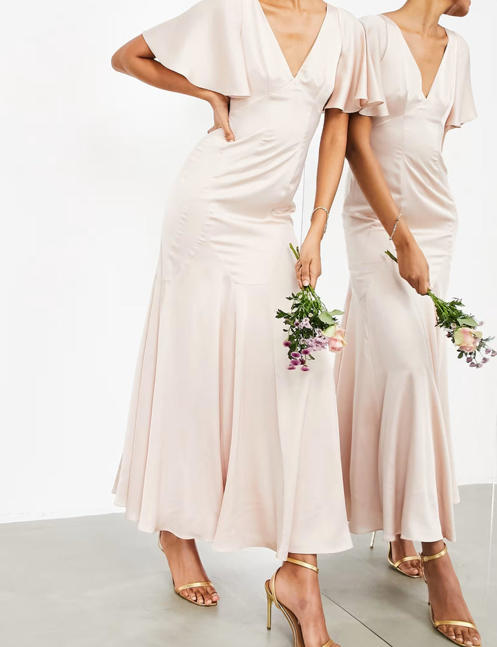ASOS midi ruha, rózsaszín