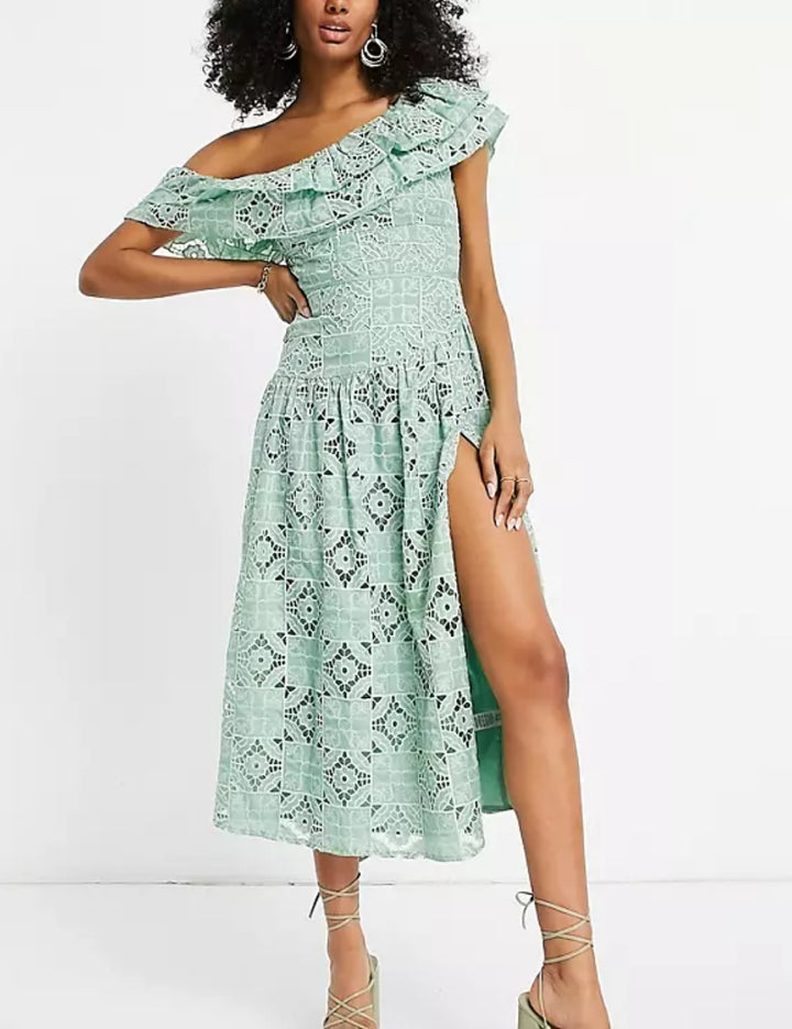 ASOS midi ruha, zöld