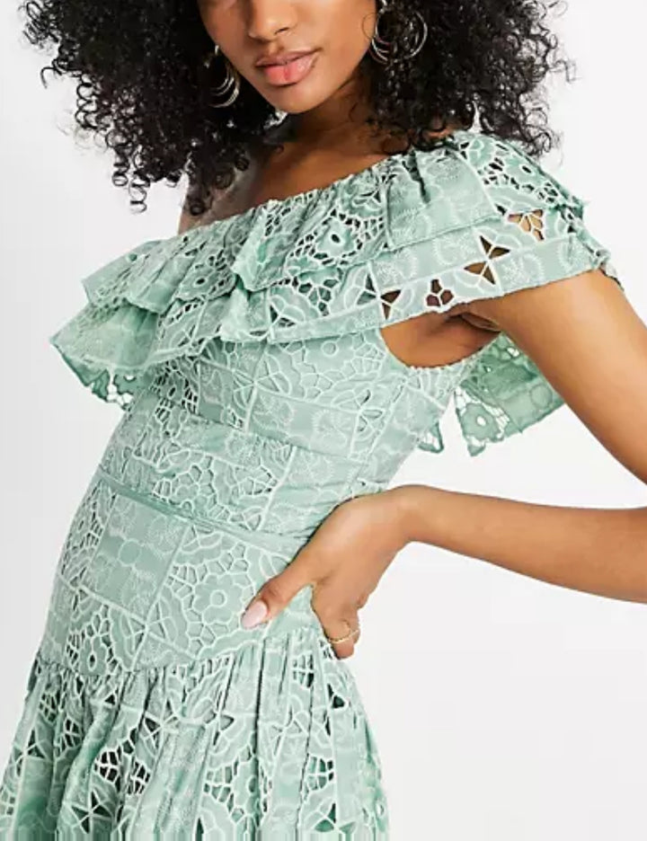 ASOS midi ruha, zöld