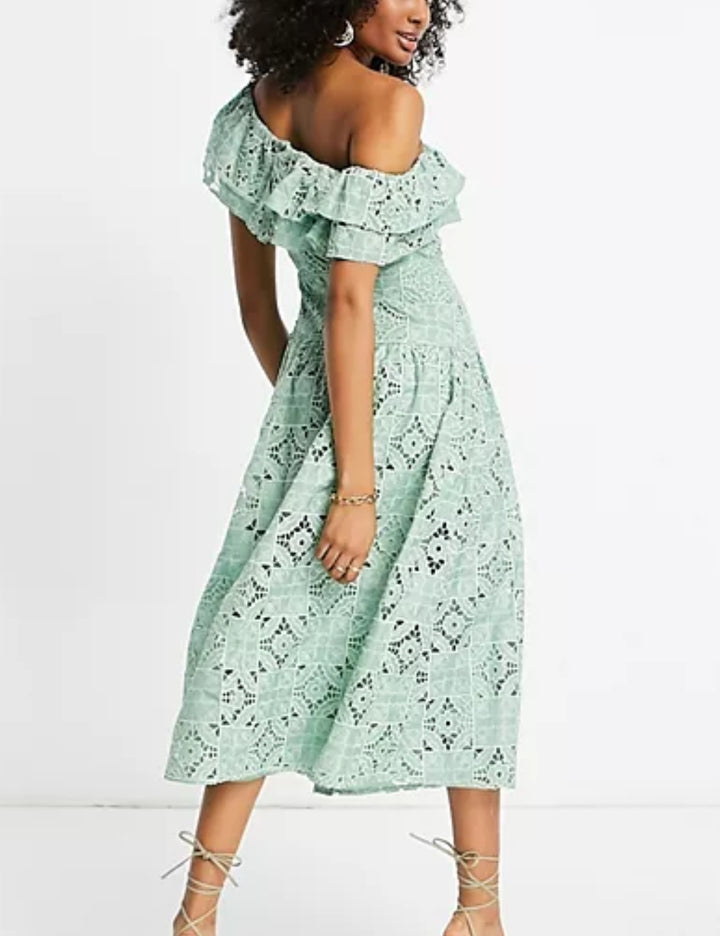 ASOS midi ruha, zöld