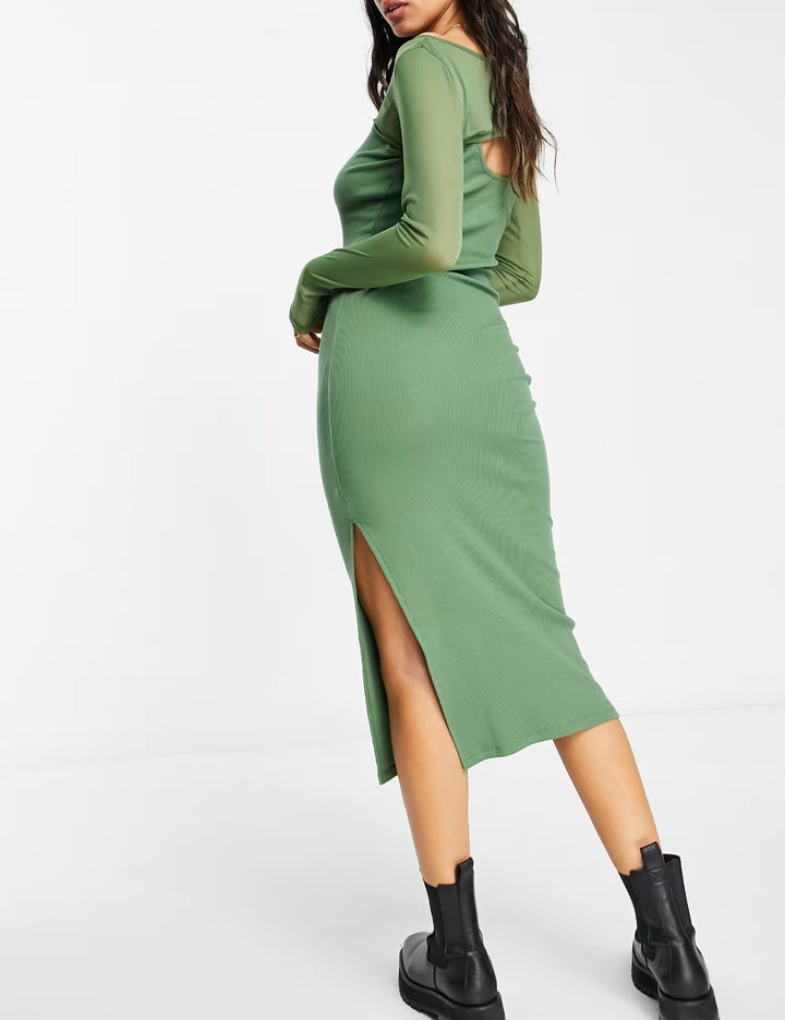 ASOS midi ruha, zöld