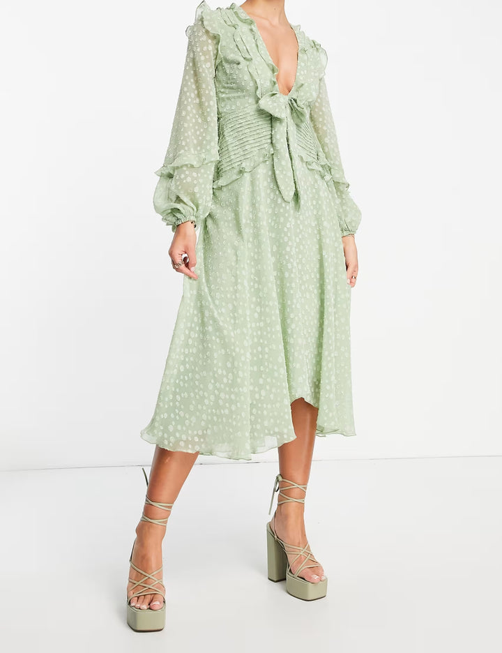 ASOS midi ruha, zöld