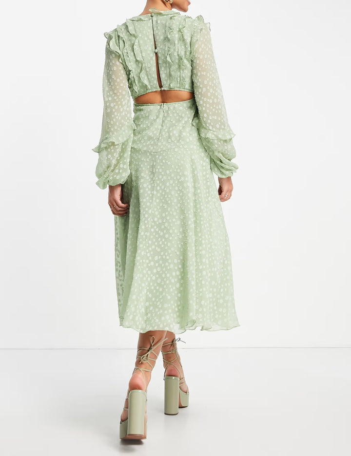 ASOS midi ruha, zöld