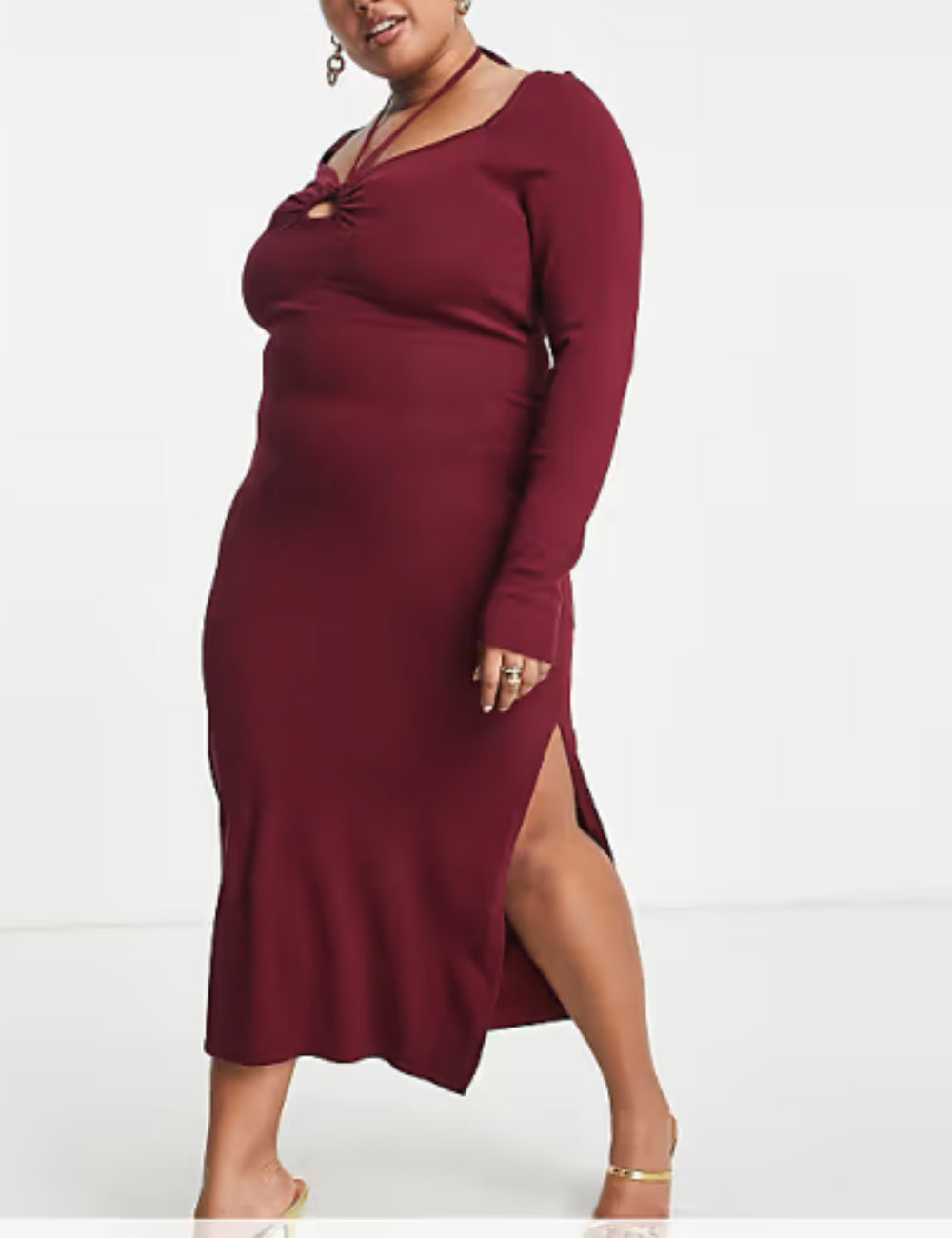 Rochie midi ASOS, vișiniu