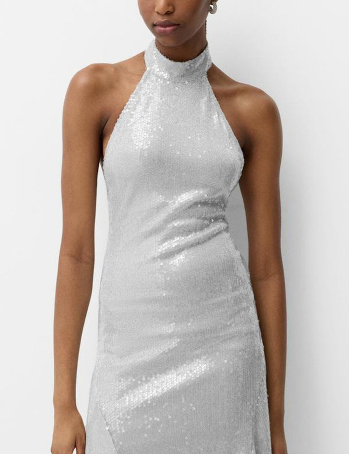 Bershka midi ruha, ezüst