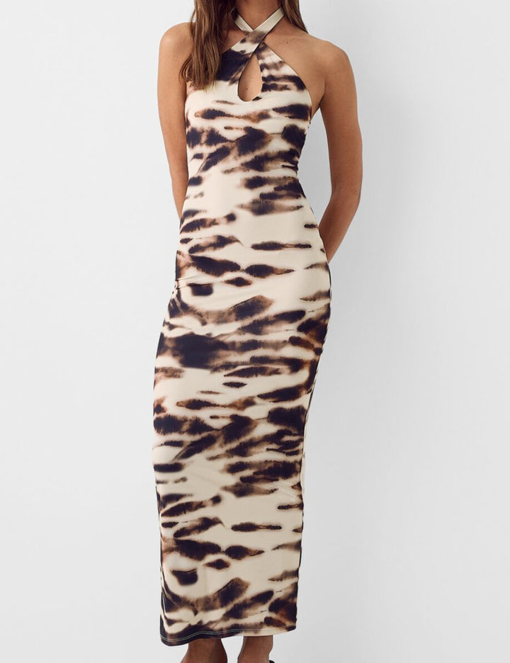 Bershka midi dress, mixed colours