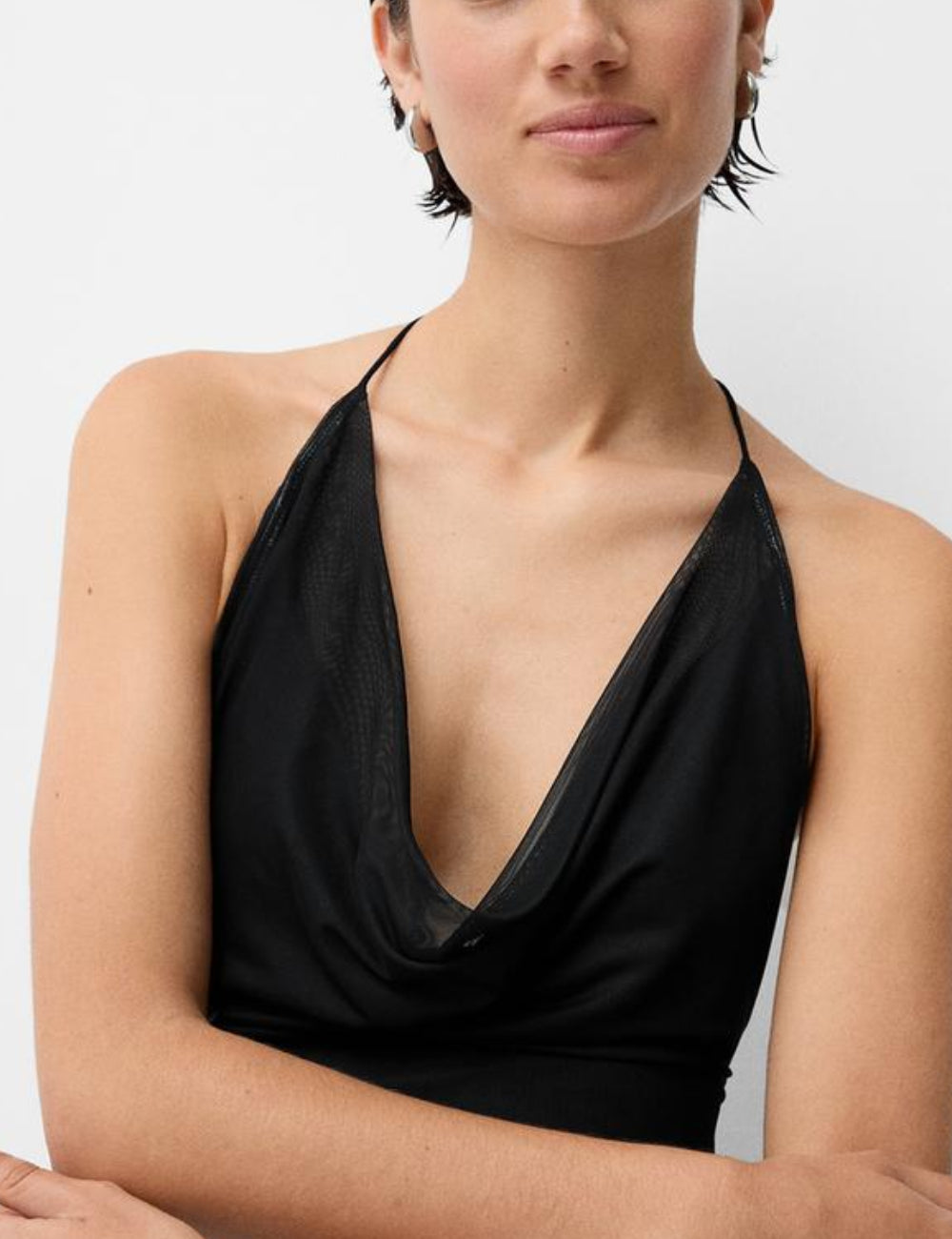 Bershka midi ruha, fekete
